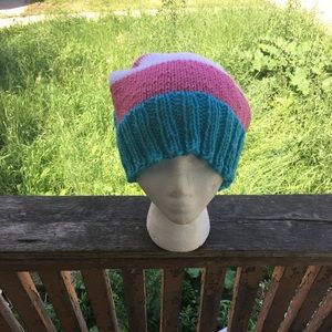 Transgender inspired hand knitted slouchy hat